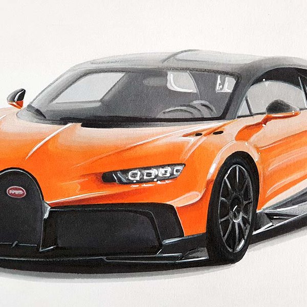how to draw a bugatti chiron step by step